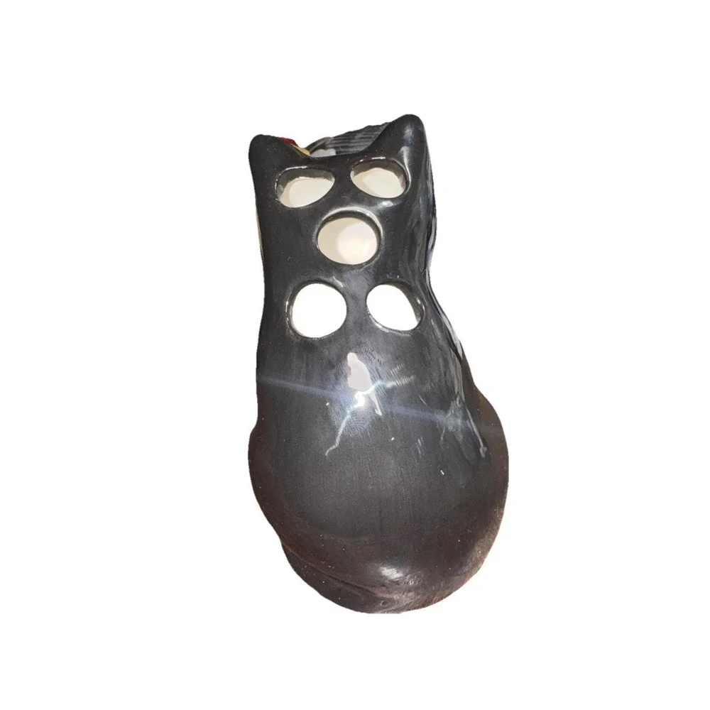 Ceramic Cat  Toothbrush‎ Holder Black & White Tuxedo. 6